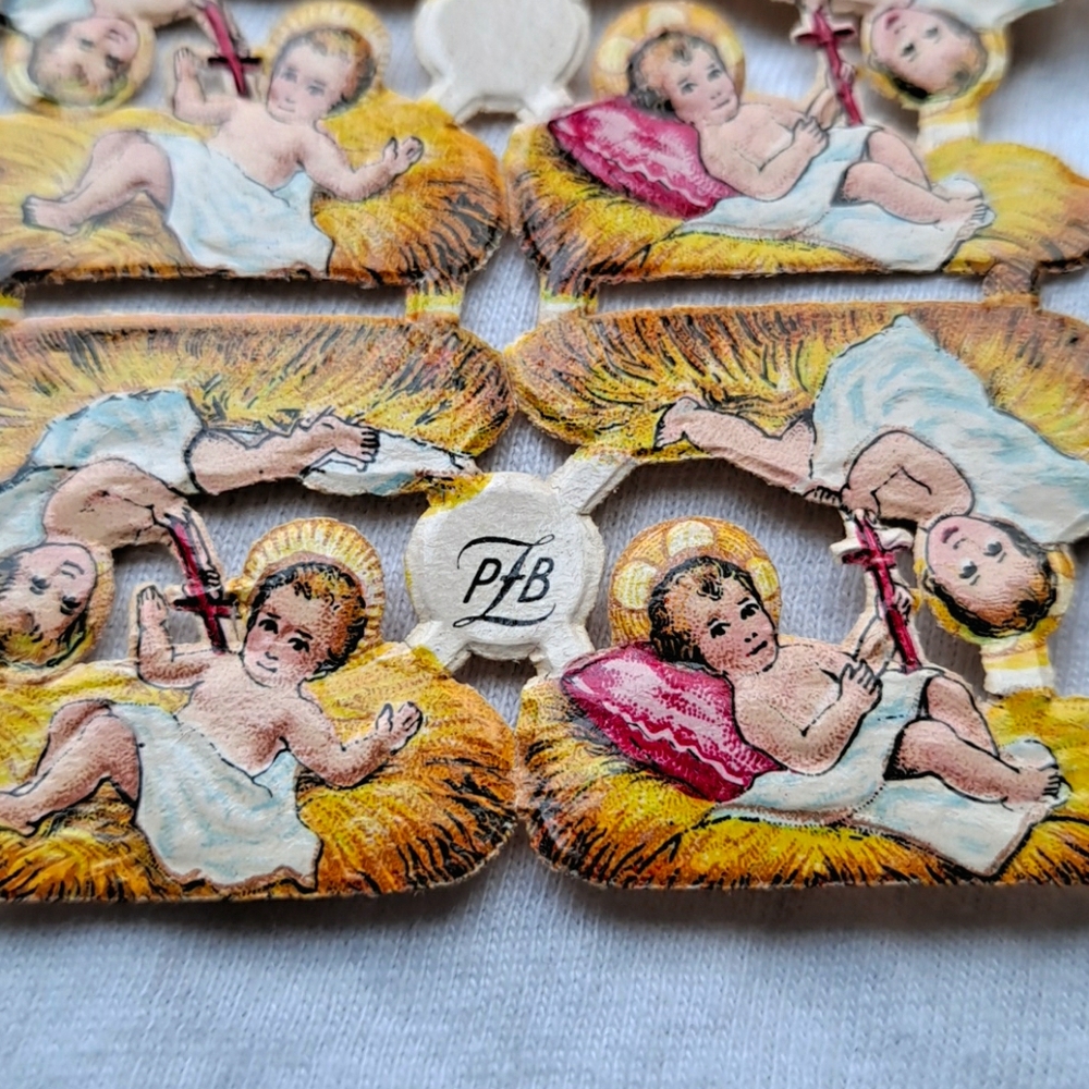 Vintage Die-cut Scraps of baby Jesus Christ